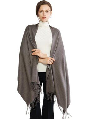 Women's Grey Wedding Bridal Scarf Pashmina Shawls Long Large Scarves